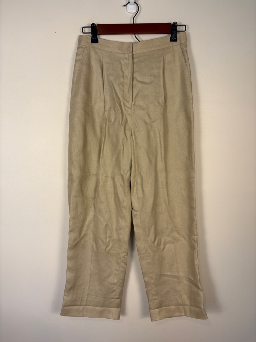 Ralph Lauren 100% Linen High Rise Beige Pants - Picture 1 of 7